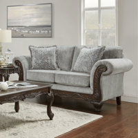 Halima Carved Wood Frame Loveseat