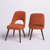 Nola Upholstered Dining Side Chairs with Cutout Back Design by Wade Logan