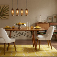 Nola Upholstered Dining Side Chairs with Cutout Back Design by Wade Logan