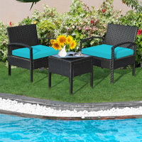 Pendrick 3 Piece Rattan Seating Group with Cushions by Latitude Run