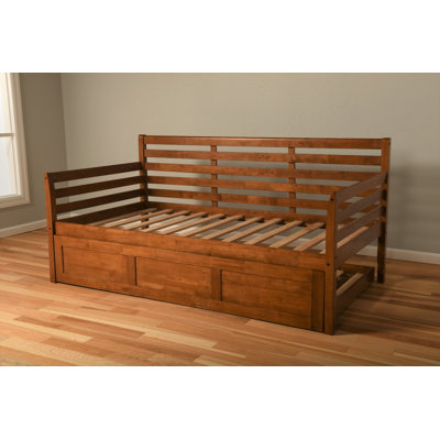 Alhamdi Twin Solid Wood Daybed Frame with Trundle, Mattresses Not Included by Lark Manor