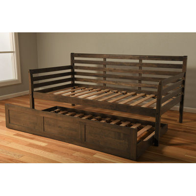 Alhamdi Twin Solid Wood Daybed Frame with Trundle, Mattresses Not Included by Lark Manor
