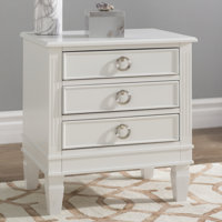 Aonesty 3 - Drawer Solid Wood Nightstand by Red Barrel Studio