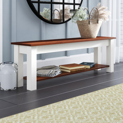 Teri Solid Wood Shoe Storage Bench by Alcott Hill
