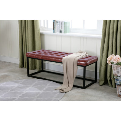 Holtman Faux Leather Bench with Metal Legs by Zipcode Design