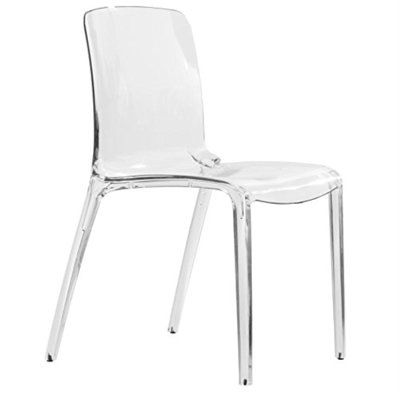 Lade Transparent Plastic Stackable Dining Chair with Waterfall Edge Seat – Lightweight Versatile Accent & Kitchen Side Chair, No Assembly Required by Orren Ellis