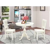 Geil Rubberwood Solid Wood Dining Set by Alcott Hill