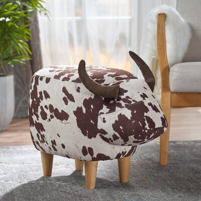 Amarantha 14" Velvet Animal Print Standard Ottoman by Union Rustic