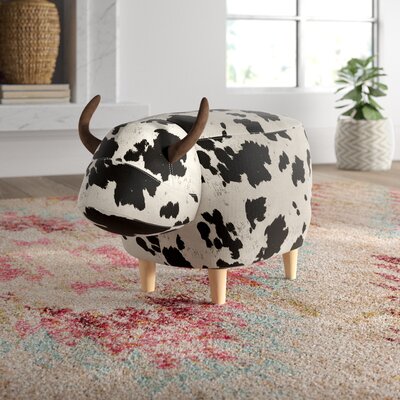 Amarantha 14" Velvet Animal Print Standard Ottoman by Union Rustic