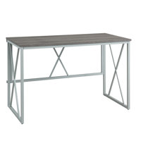 X Design Computer Desk in Weathered Wood and Satin Nickel by Latitude Run