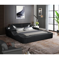 Mayuzi Ultimate Comfort Hub Smart Bed with Upholstered Frame, Massage Chair, Bluetooth Speakers, and Reading Lights by Orren Ellis