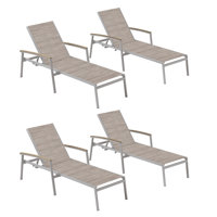 Travira 80" Long Reclining Chaise Lounge Set by Oxford Garden