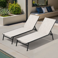 Blevens Metal Stackable Reclining Chaise and Lounge Chairs by Mercury Row