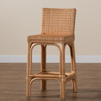 Lachapelle 26.8" Rattan Counter Stool by Bay Isle Home
