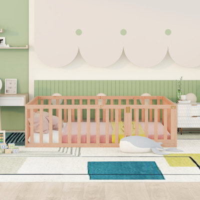 Wren Wood Daybed Frame With Fence, Rustic Style, Solid Pine by Harper Orchard