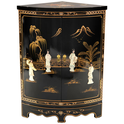 Abigail-Louise Solid Wood 2 - Door Corner Accent Cabinet by Bloomsbury Market
