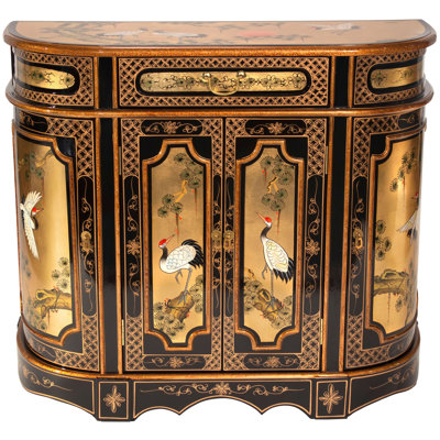 Abigel Solid Wood 4 - Door Half Circle Accent Cabinet by Bloomsbury Market
