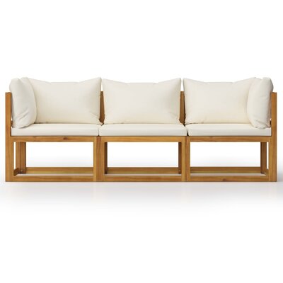 27.6" Wide Acacia Square Patio Sofa with Cushions by Latitude Run