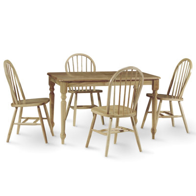 Dremann 4 - Person Solid Wood Dining Set by August Grove