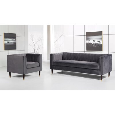 Louis Velvet Living Room Set by Everly Quinn