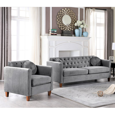 Prady 2 Piece Velvet Living Room Set by Red Barrel Studio