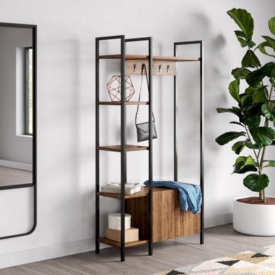 Alleena Steel Hall Tree with Shoe Storage by Latitude Run