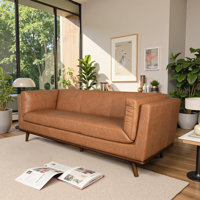 Melin 85.5" Genuine Leather Square Arm Sofa