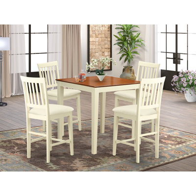 5 Piece Counter Height Solid Wood Dining Table Set by Red Barrel Studio