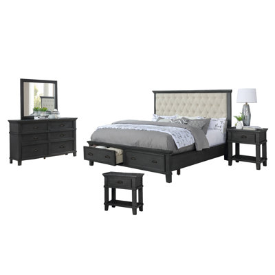 Arnuad Upholstered Platform 5 Piece Bedroom Set by Lark Manor