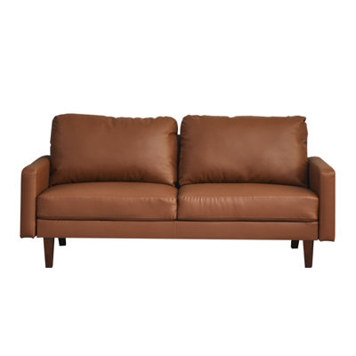 Cilla 69.7" Vegan Leather Square Arm Sofa by George Oliver