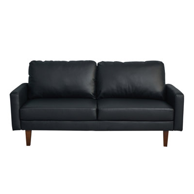 Cilla 69.7" Vegan Leather Square Arm Sofa by George Oliver