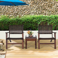 Sadie Outdoor 3 Pieces Patio Rattan Furniture Set