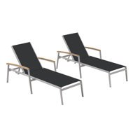 Travira 80" Long Reclining Chaise Lounge Set by Oxford Garden