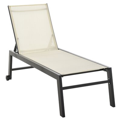 Hiarni Outdoor Chaise Lounge with Wheels, Five Position Recliner, Steel Frame by Ebern Designs