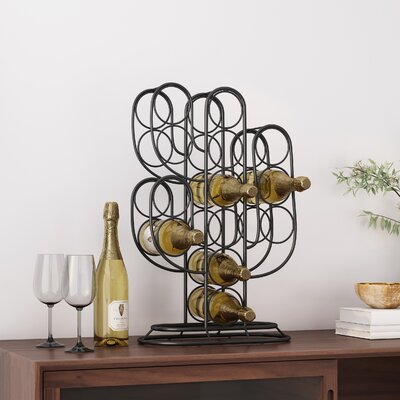13 Bottle Tabletop Wine Bottle Rack in Black by Winston Porter