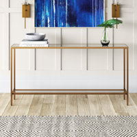 Imes 60" Mirrored Glass Top Console Table by Mercury Row