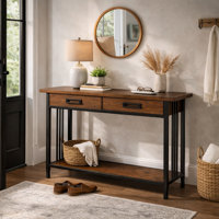 Kai Ironcraft Solid + Manufactured Wood Console Sofa Table by Red Barrel Studio