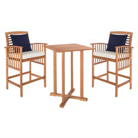 Kirsta Square 2-Person 27.5" Long Bar Height Dining Set with Cushions