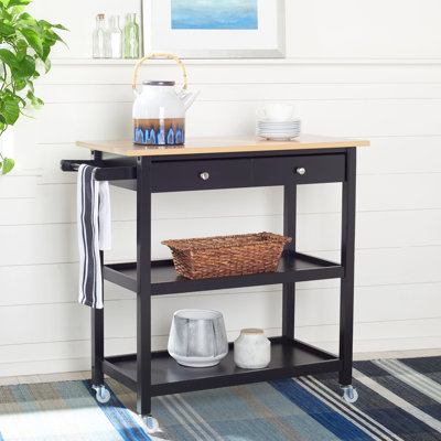 Carlucci 2 Drawer 2 Shelf Kitchen Island by Three Posts