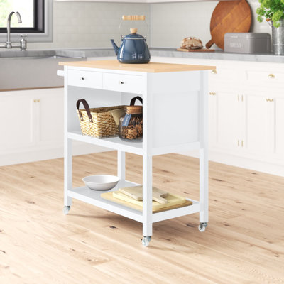 Carle 2 Drawer 2 Shelf Kitchen Island by Three Posts