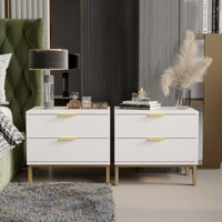 Jawahir 2 - Drawer Iron Nightstand by Everly Quinn