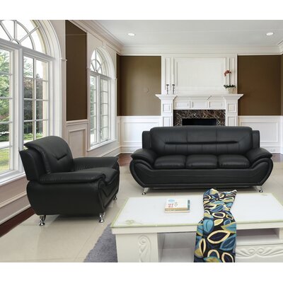 Middle Village 2 Piece Faux Leather Living Room Set by Wade Logan