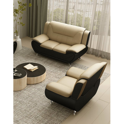 Middle Village 2 Piece Faux Leather Living Room Set by Wade Logan
