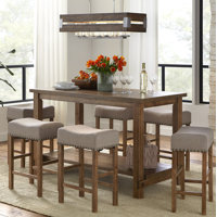 Hendina Counter Height Solid Wood Dining Set by Gracie Oaks