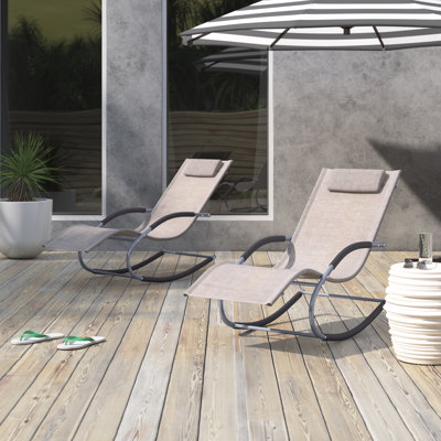 Tyshika Outdoor Metal Chaise Lounge by Ebern Designs
