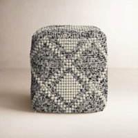Reze 16" Wide Square Geometric Pouf Ottoman by Birch Lane