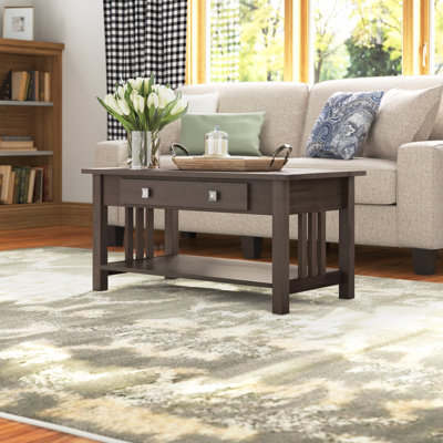 Wood Contemporary Home Office Stafford Coffee Table, Oyster Gray by Red Barrel Studio