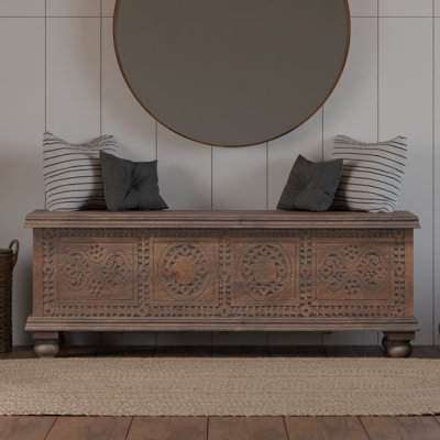 Aarohi Bonney Carved Storage Bench by One Allium Way