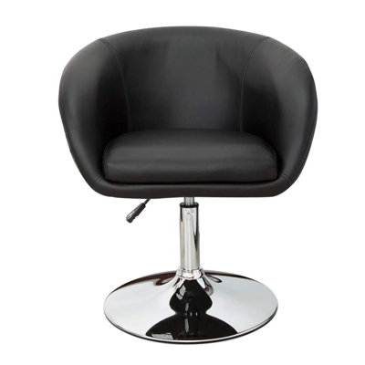Valerie Vanity Chair with 360 Degree Swivel Vegan Leather Spacious Armed Seat with Adjustable Height by Brayden Studio