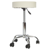 Momo Faux Fur Vanity Stool with Adjustable Height, Soft and Cozy Round Designed Seat with Wheels